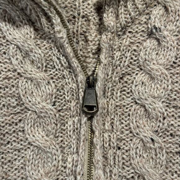 Shannon Woolen Mills Sweater Wool Cable Knit Cottage Grandpa Academia Zip Large - Picture 5 of 11